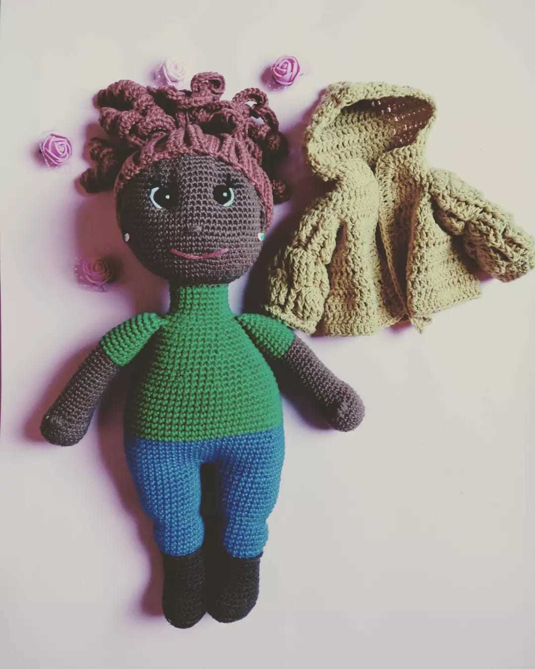 Boneca Preta Amigurumi Casaquinho