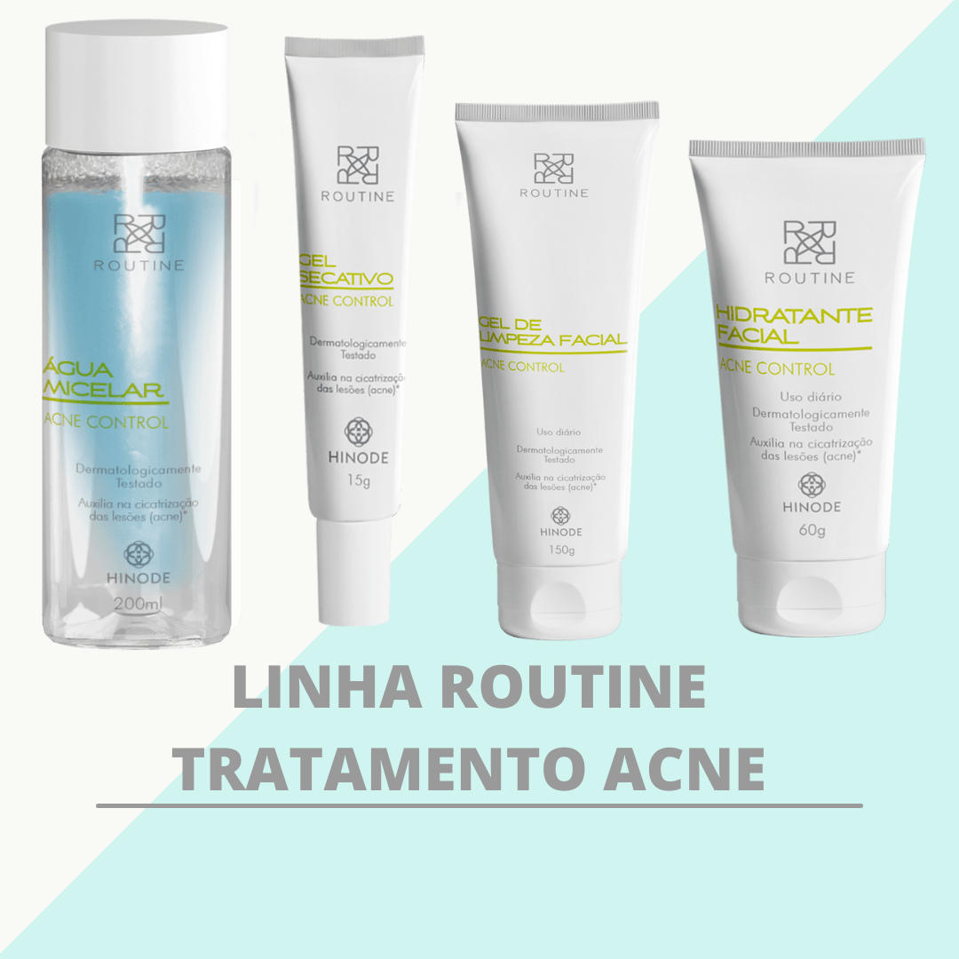 Kit Completo Skincare para Tratamento Facial de Acnes e Espinhas - Linha Routine Hinode