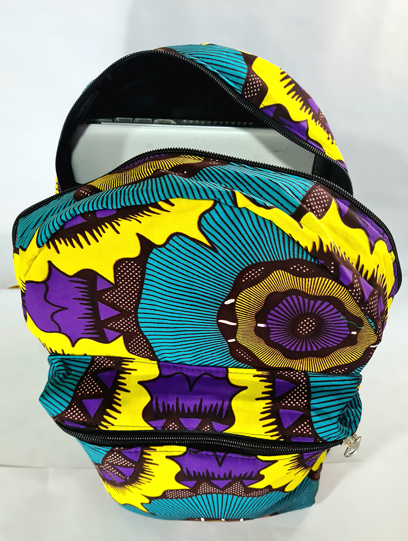 Mochila de tecido africano