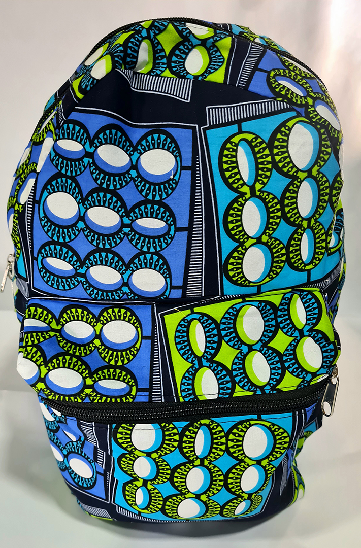 Mochila de tecido africano