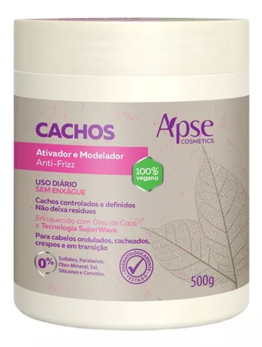 Ativador E Modelador De Cachos Vegano Anti Frizz Apse 500g