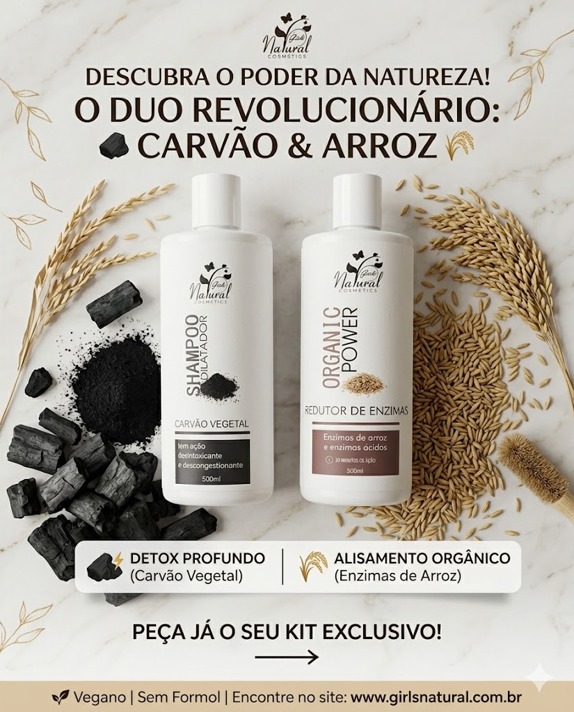 kit alisamento de arroz e carvao ativado