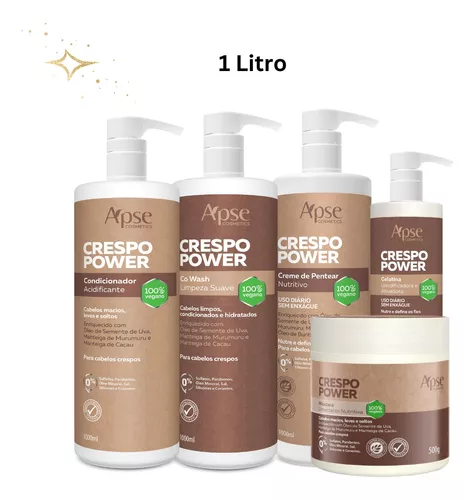 Kit Tratamento Completo Apse Crespo Power 1 Litro