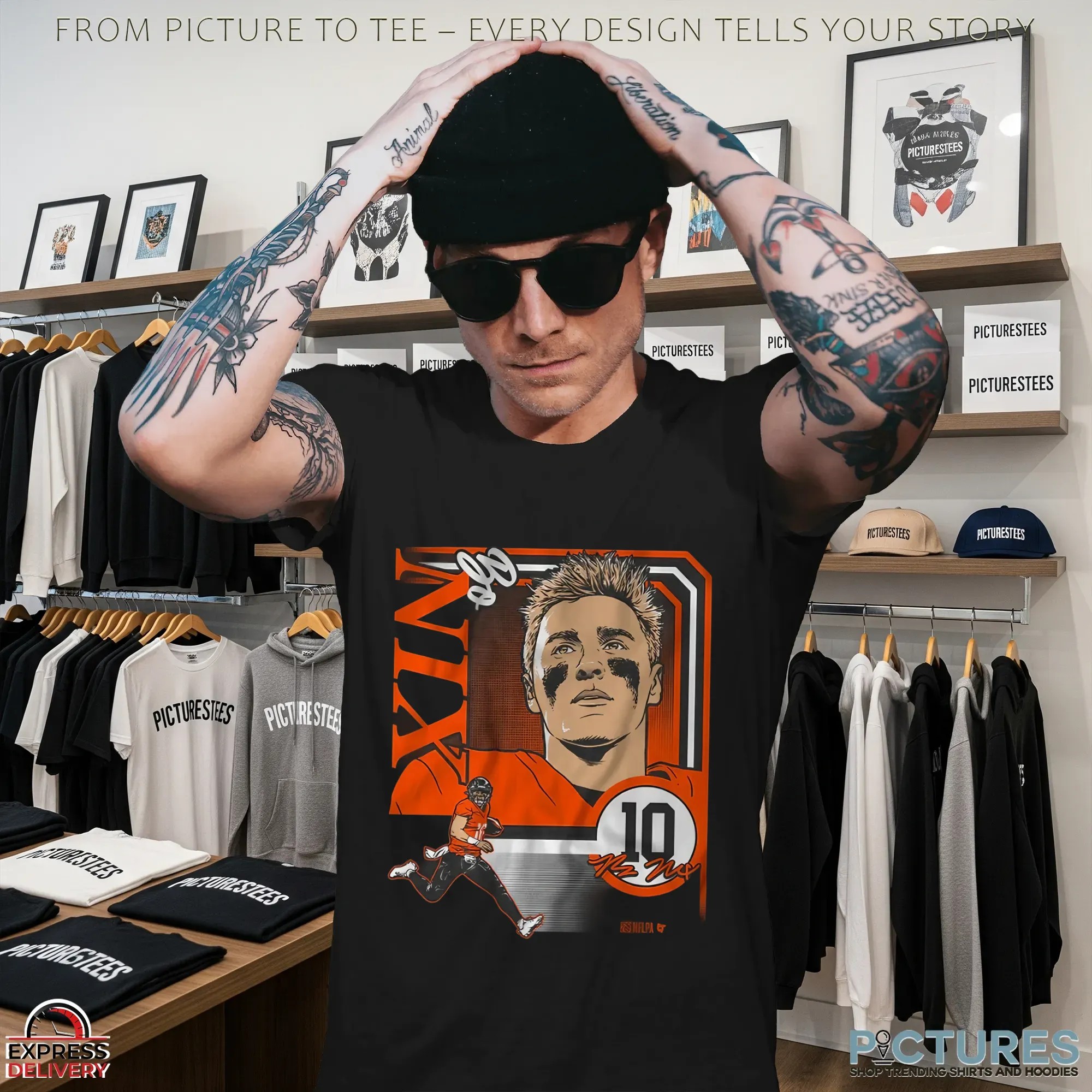 Bo Nix Collage Frame T Shirt