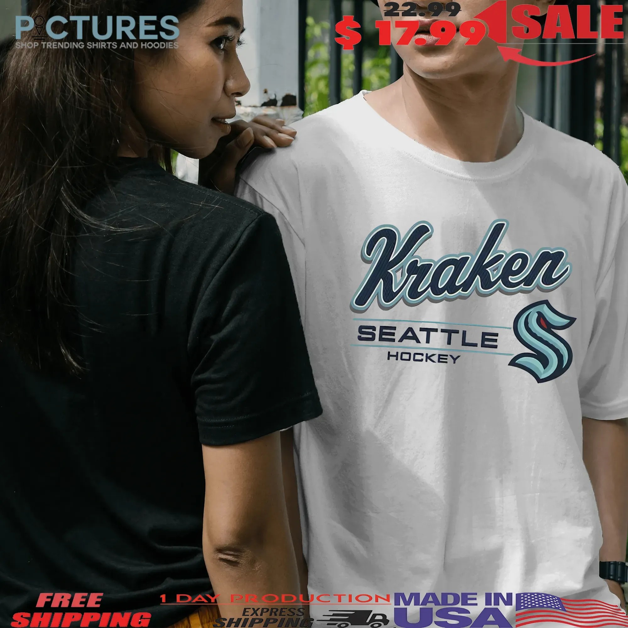 Seattle Kraken Relay Grey Empty Net T-Shirt 7 Seattle Kraken Relay Grey Empty Net T-Shirt