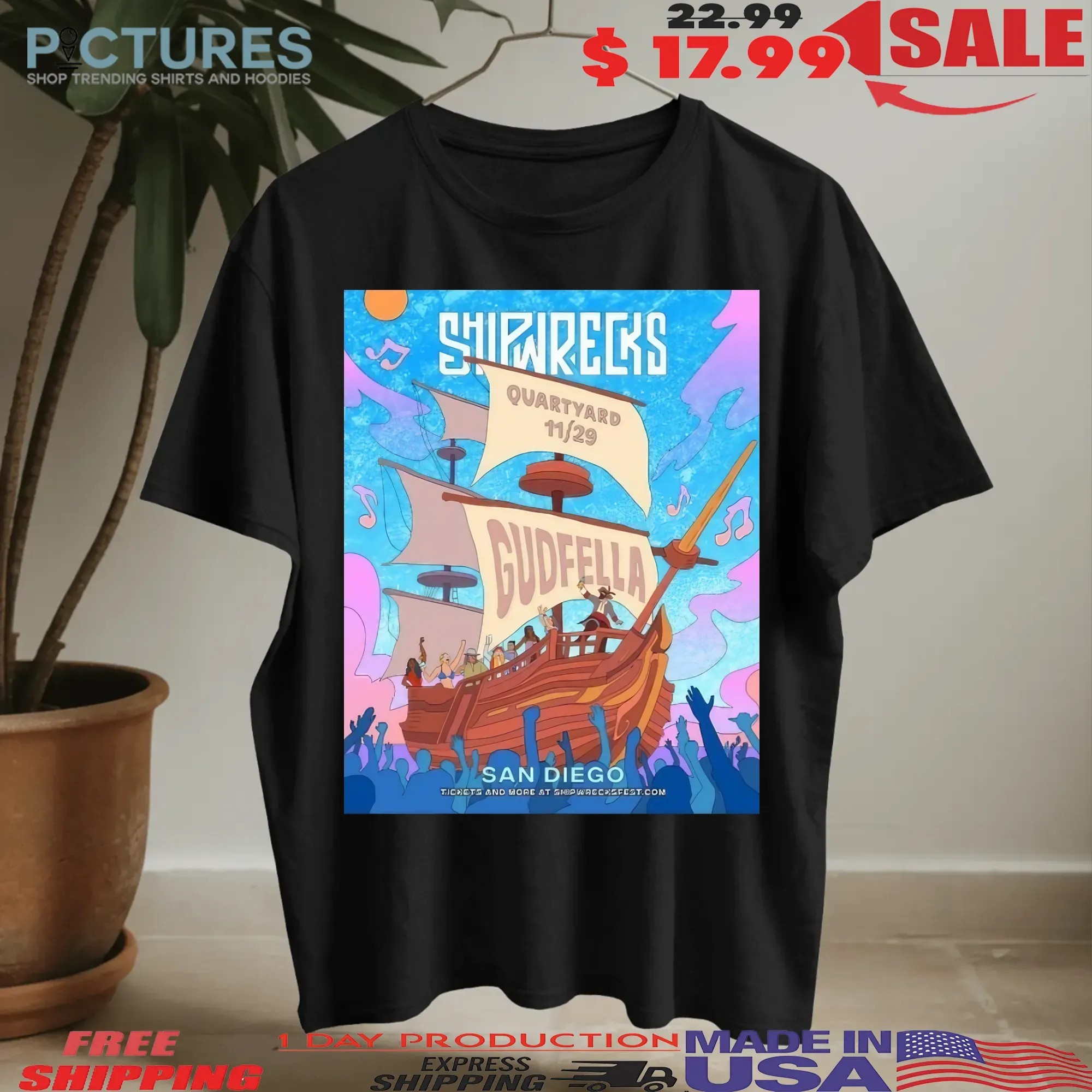 Shipwrecks Music Fest Quartyard in San Diego CA Nov 29 2025 T-Shirts 8 Shipwrecks Music Fest Quartyard in San Diego CA Nov 29 2025 T-Shirts