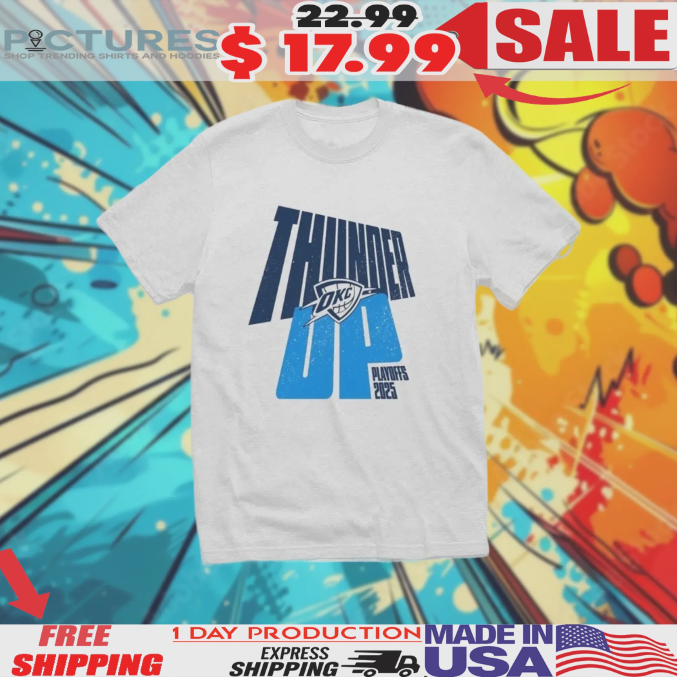 Thunder Up Oklahoma City Thunder Playoffs 2025 Shirt
