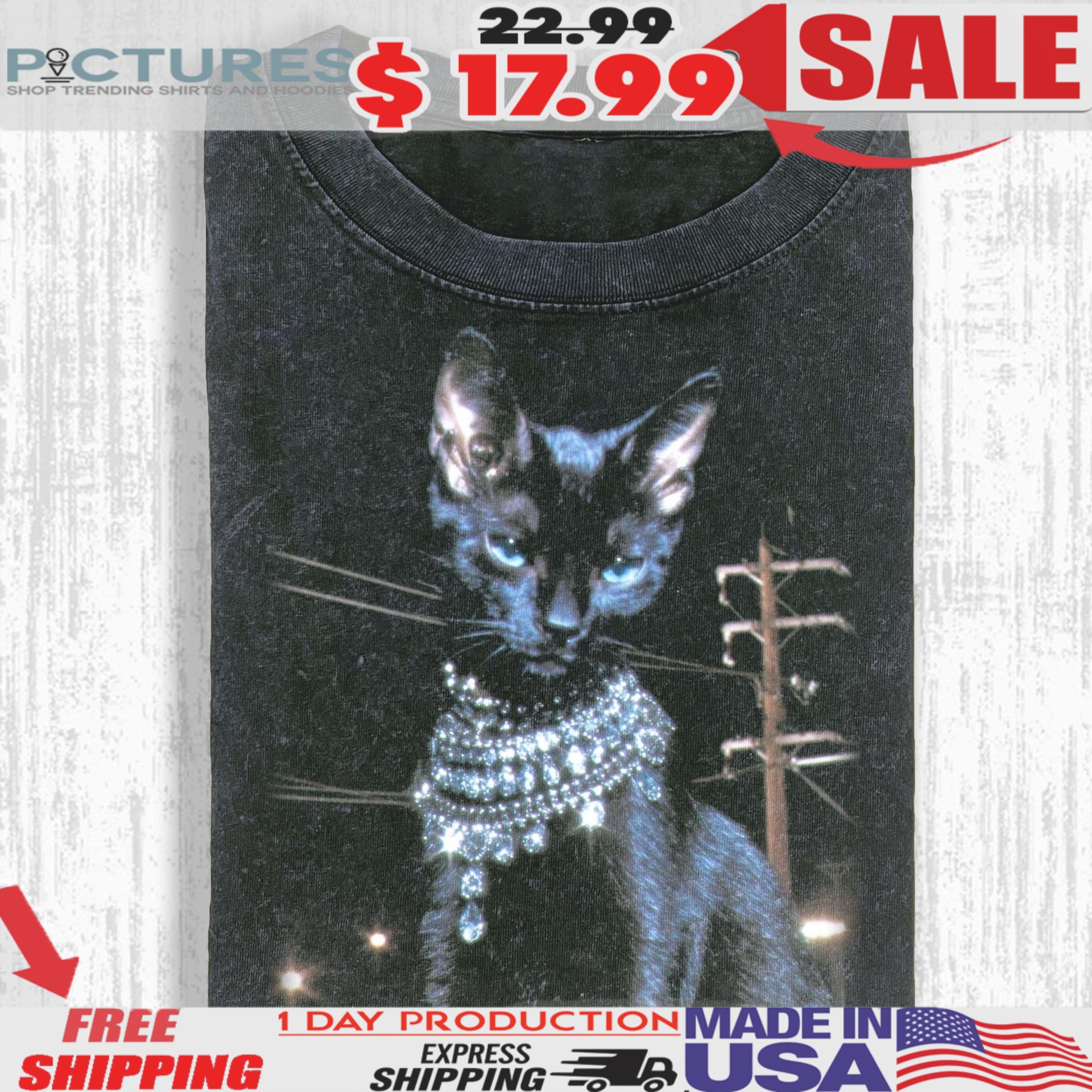 Wacky Cat Funny Graphic T-shirt