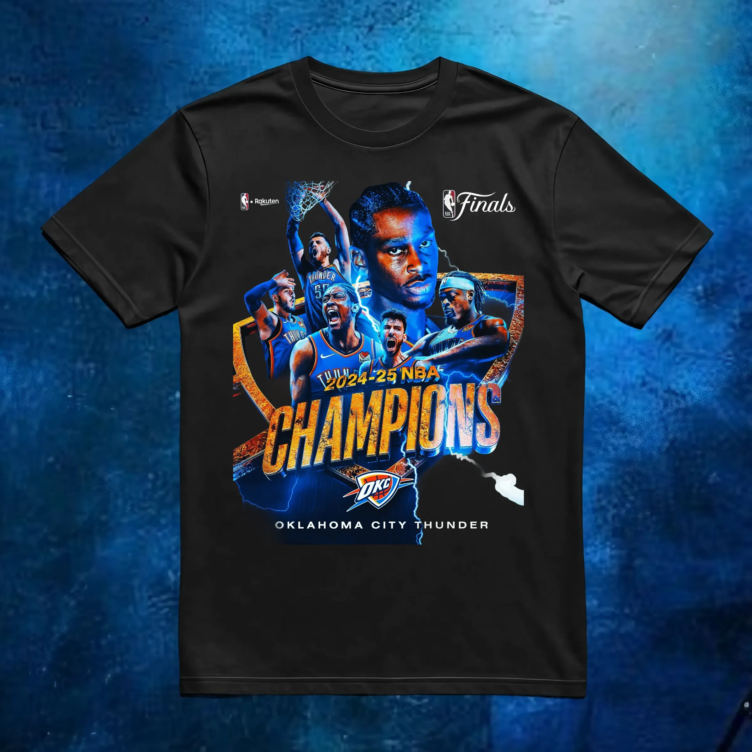 2025 NBA Champions Poster Oklahoma City Thunder Team Celebration Art T Shirt 6 2025 NBA Champions Poster Oklahoma City Thunder Team Celebration Art T Shirt
