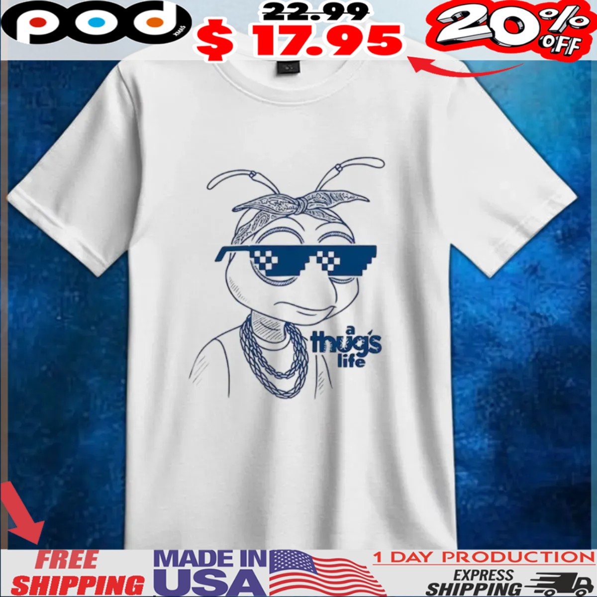 A thug’s life sunglasses t shirt