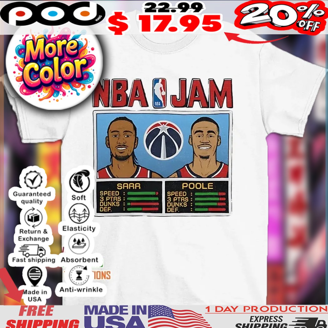 Alex Sarr and Jordan Poole Washington Wizards NBA Jam shirt