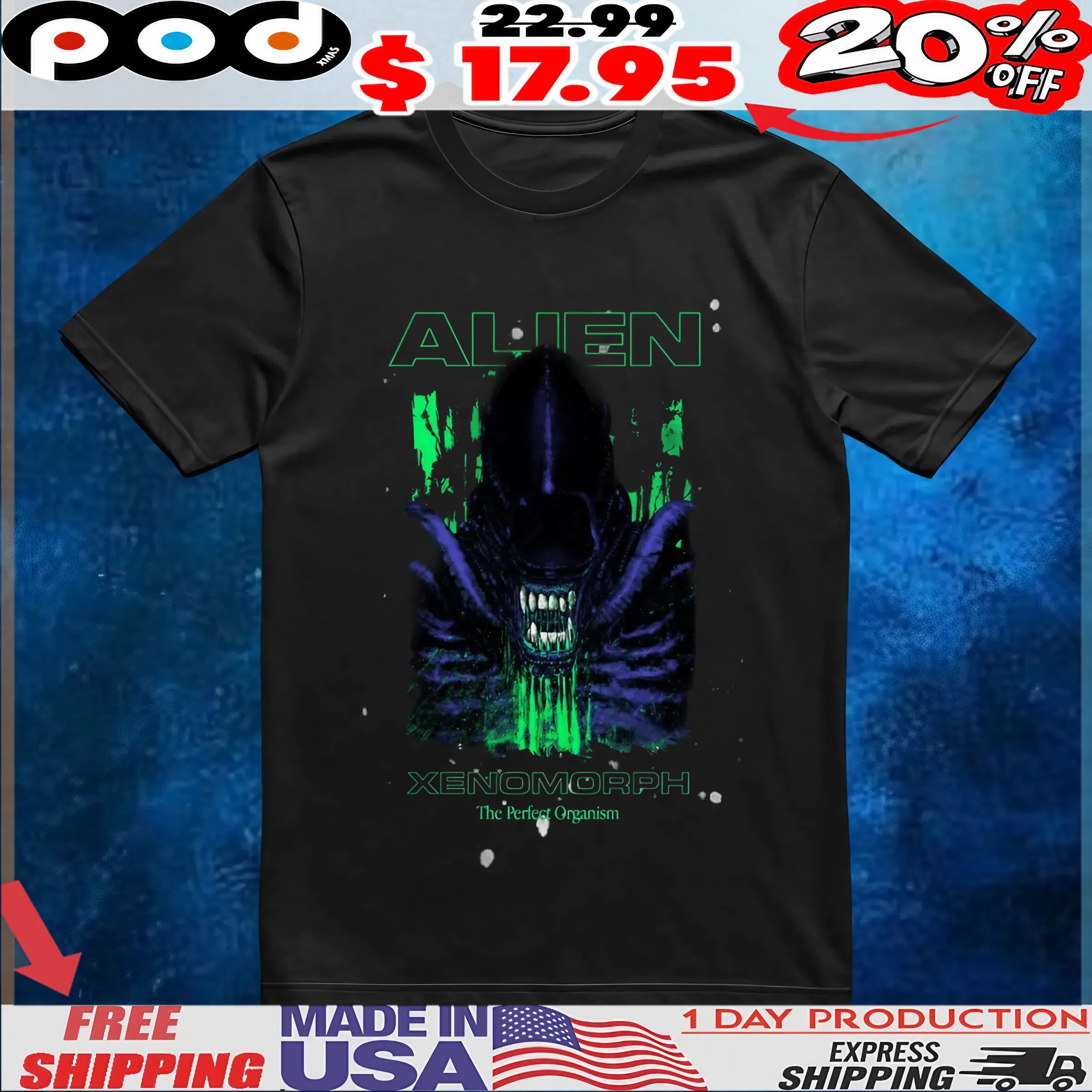 Alien Xenomorph Horror Graphic Unisex T Shirt 1 Alien Xenomorph Horror Graphic Unisex T Shirt