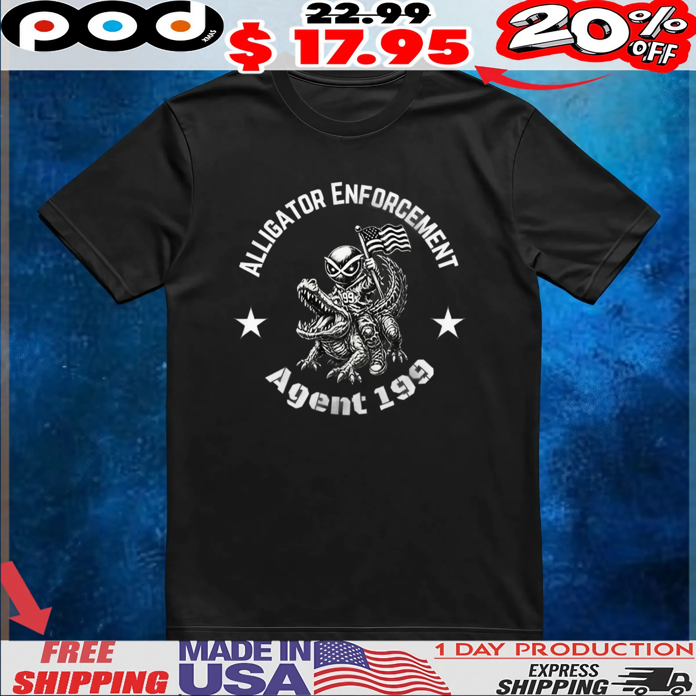 Alligator Enforcement Agent 199 T Shirt 6 Alligator Enforcement Agent 199 T Shirt