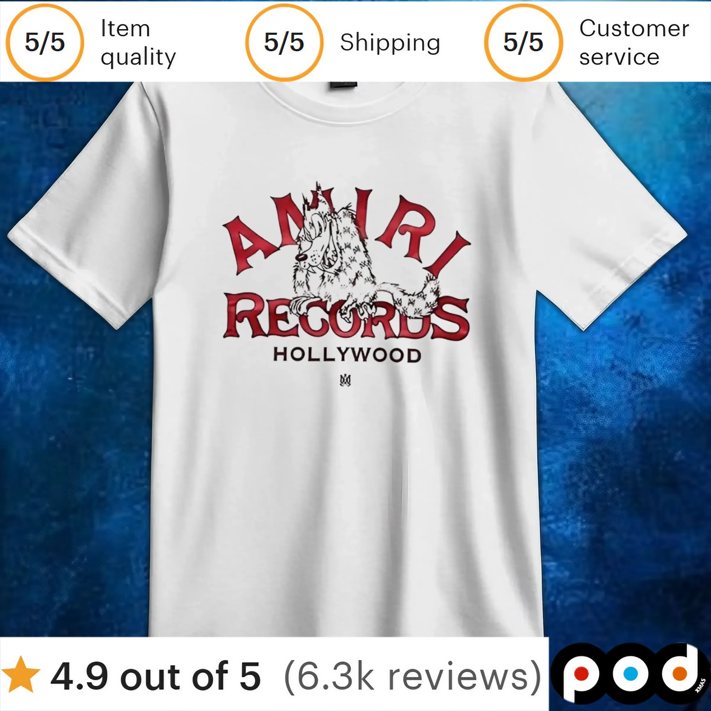 Amiri Records Hollywood t shirt