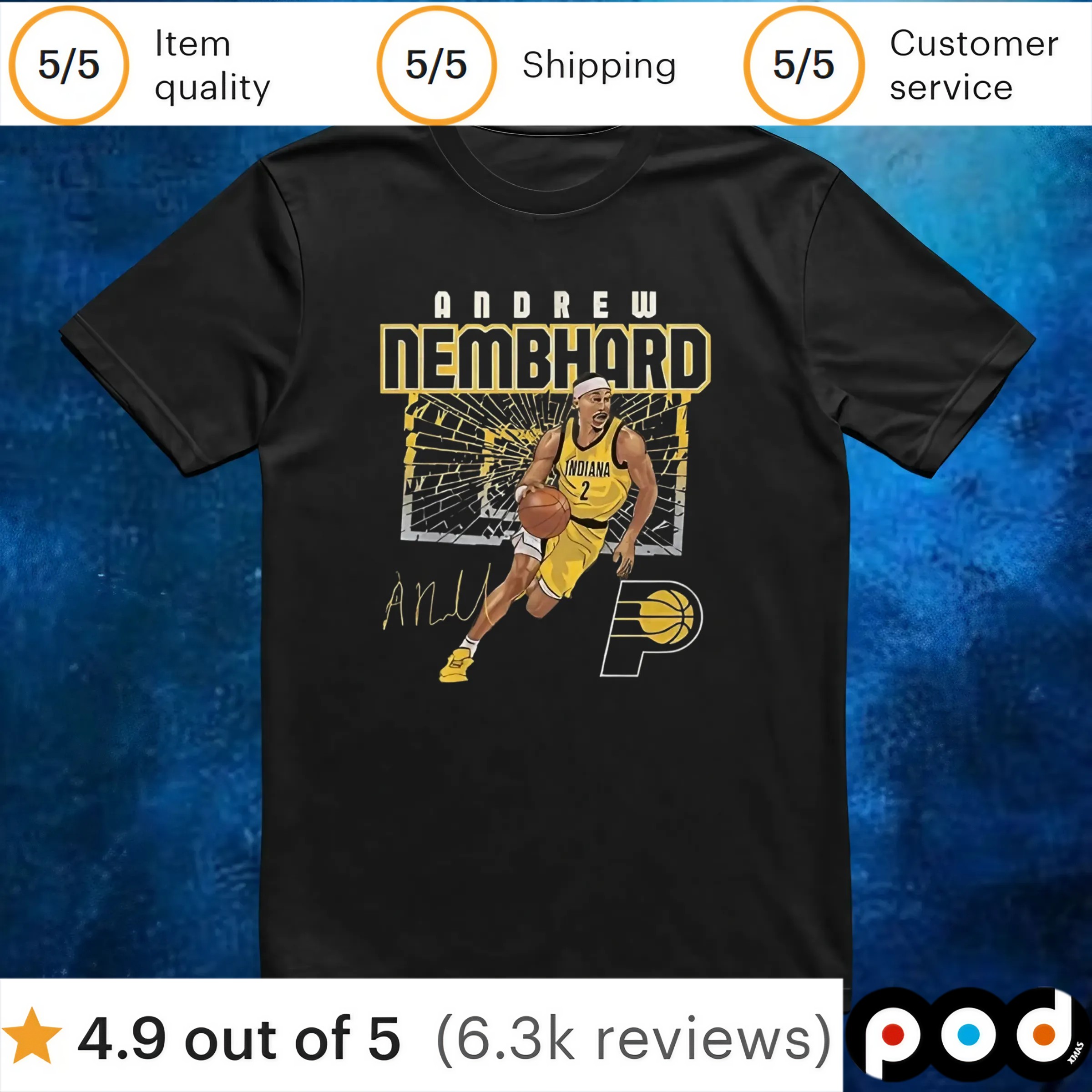 Andrew Nembhard Indiana Pacers shattered t shirt 6 Andrew Nembhard Indiana Pacers shattered t shirt
