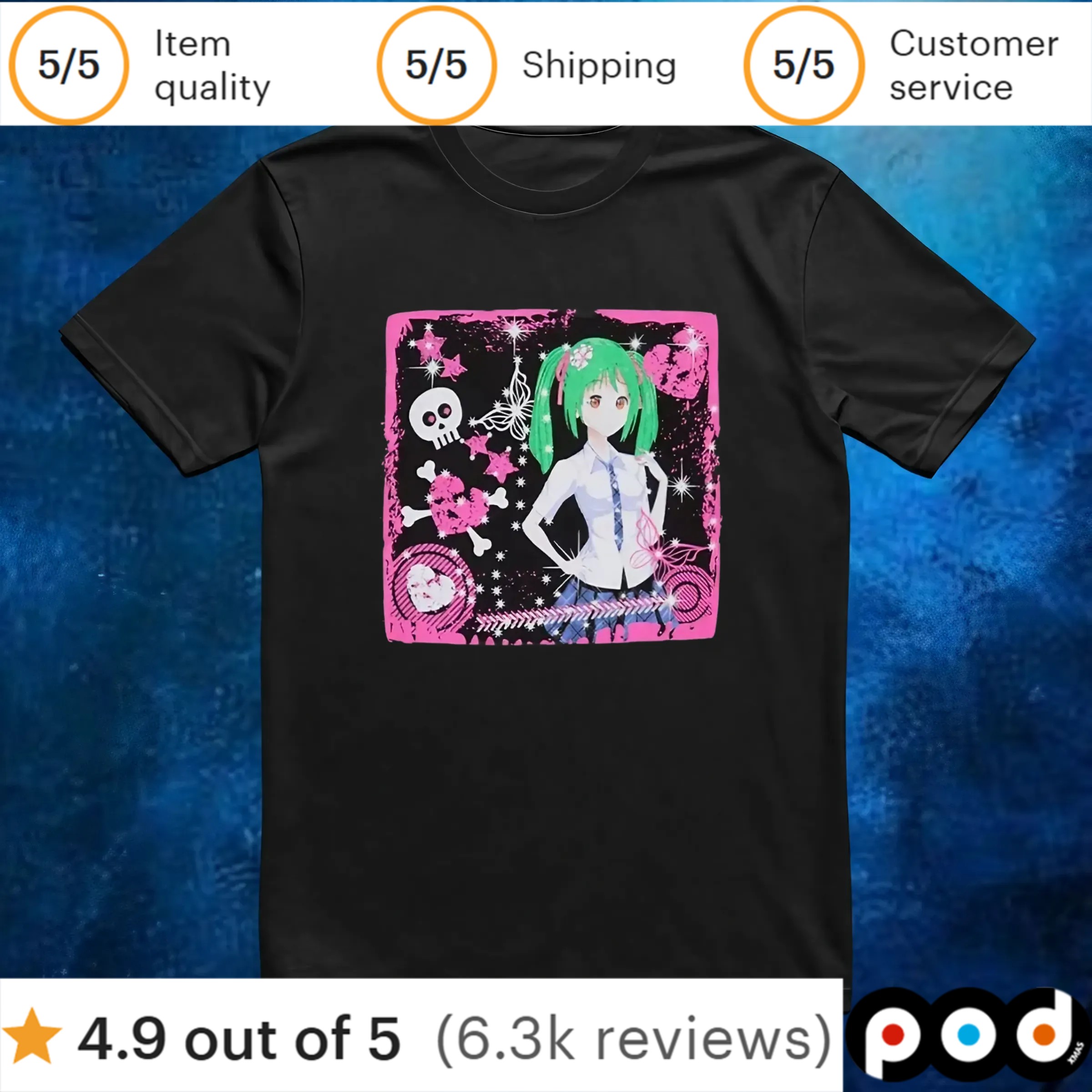 Anime Girl Bling T Shirt