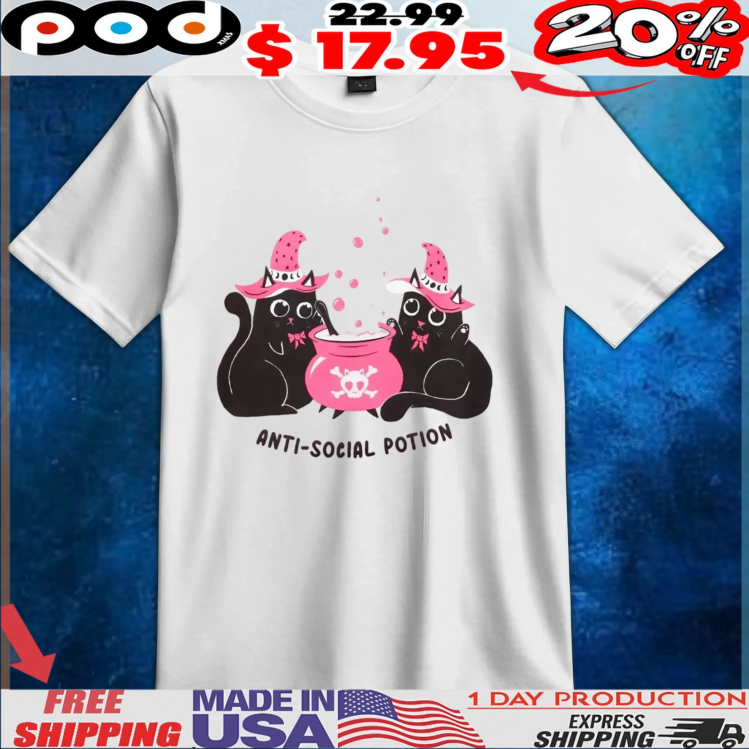 Anti-social Potion Cats Wizard T Shirt 6 Anti-social Potion Cats Wizard T Shirt