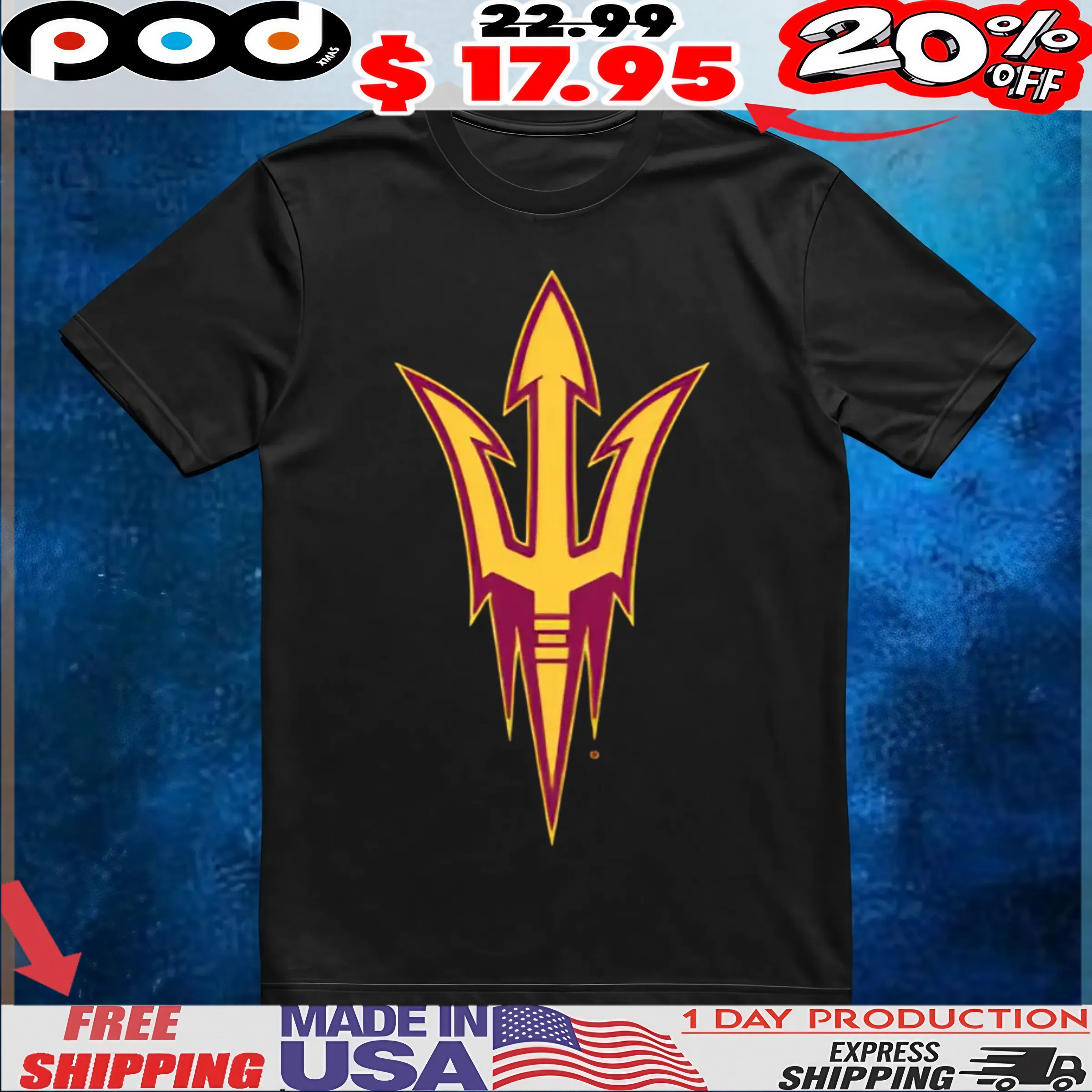 Arizona State Sun Devils Primary Logo T Shirt