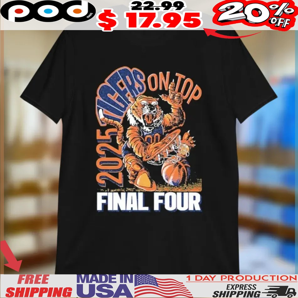 Auburn Tigers Basketball On Top Final Four 2025 Mascot Shirt