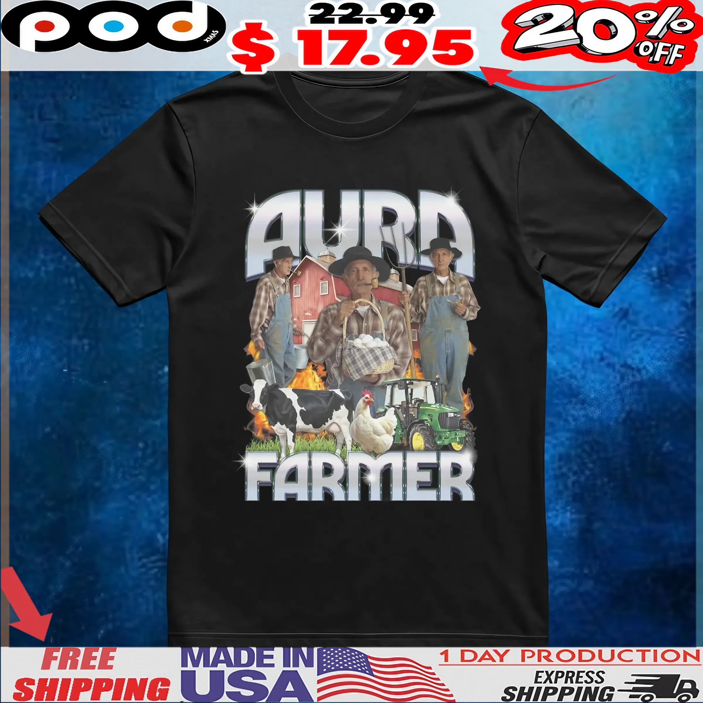 Aura Farmer Rap Vintage Bootleg Style T Shirt