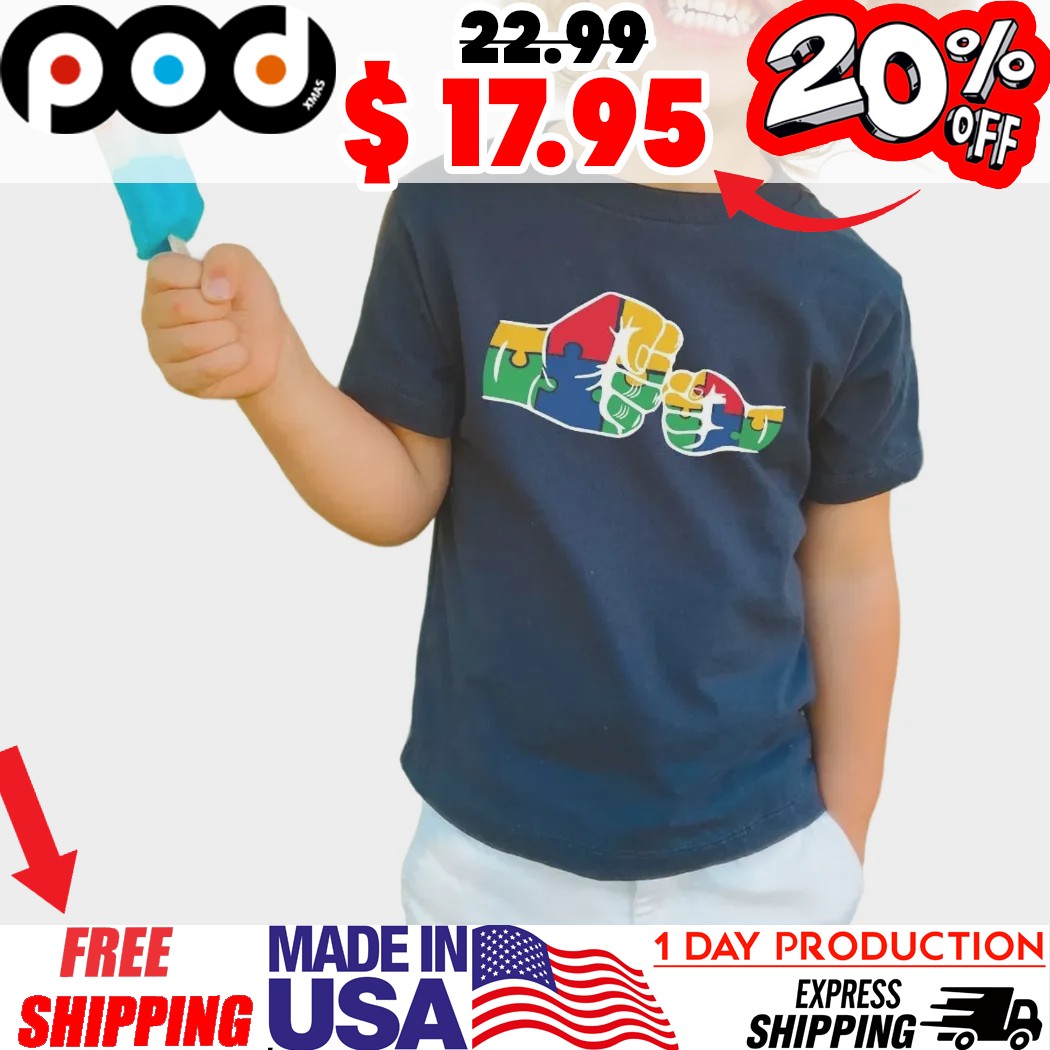 Autism Puzzle Fists Punch Autism Awareness Shirt