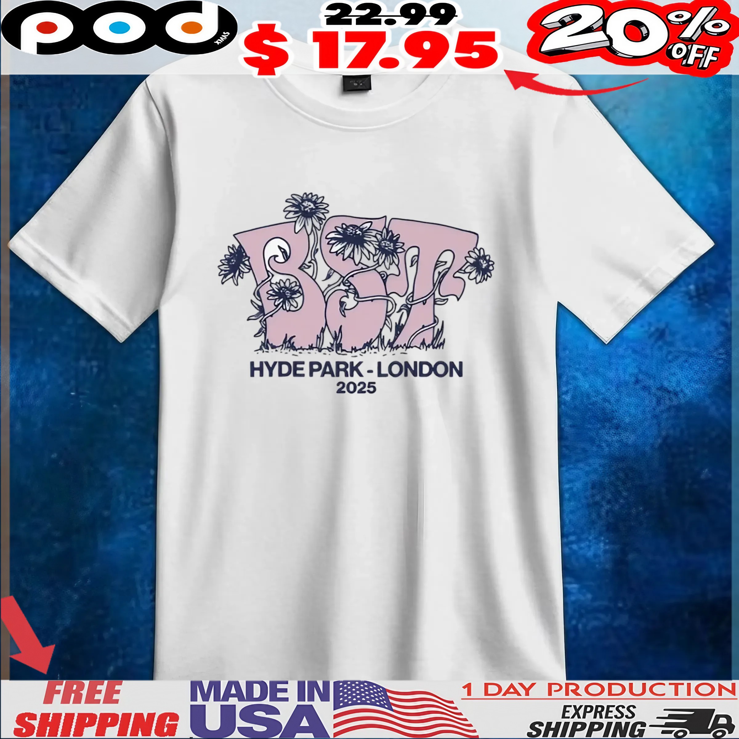 BST Hyde Park London 2025 Logo T Shirt 1 BST Hyde Park London 2025 Logo T Shirt