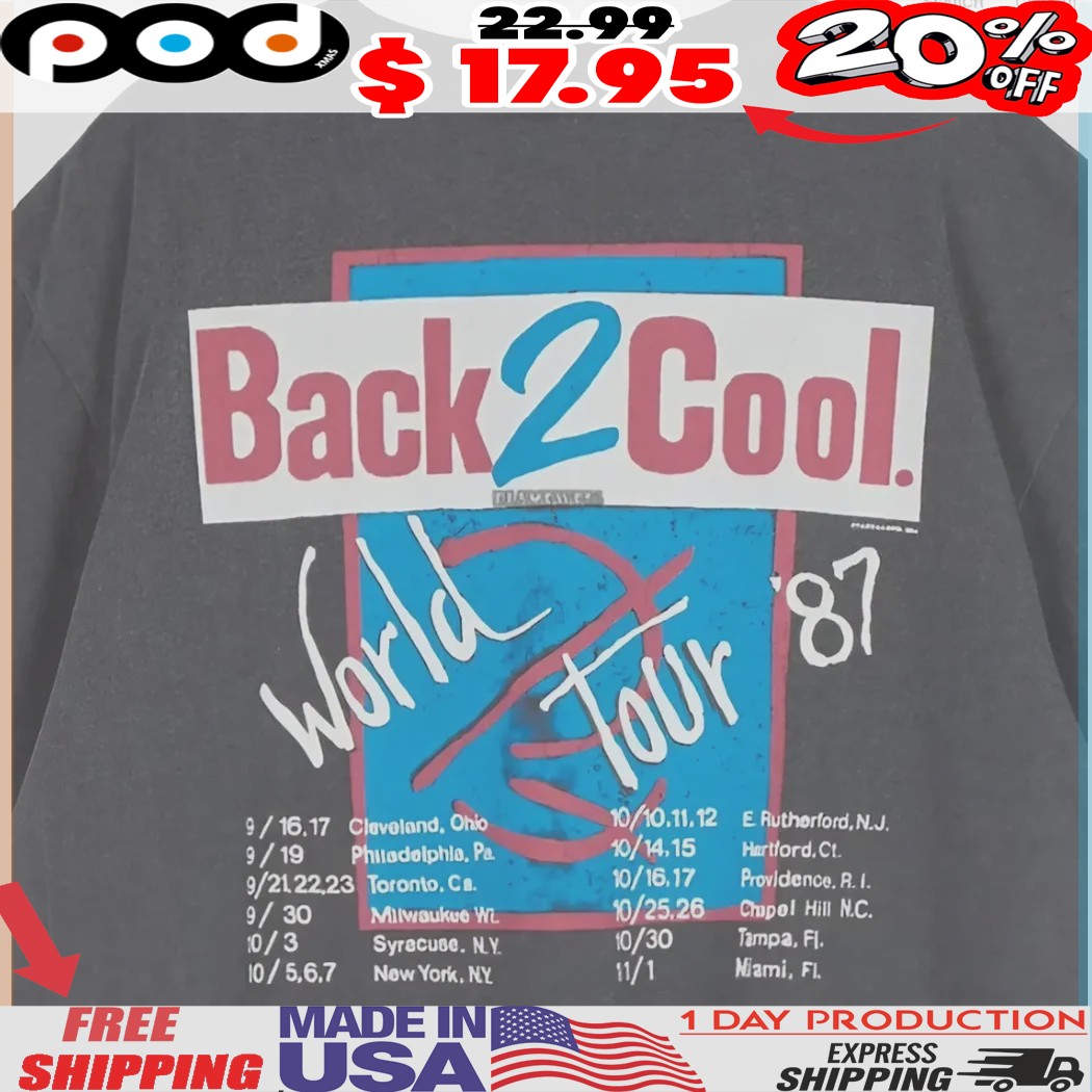 Back 2 Cool World Tour 1987 Vintage Concert Shirt