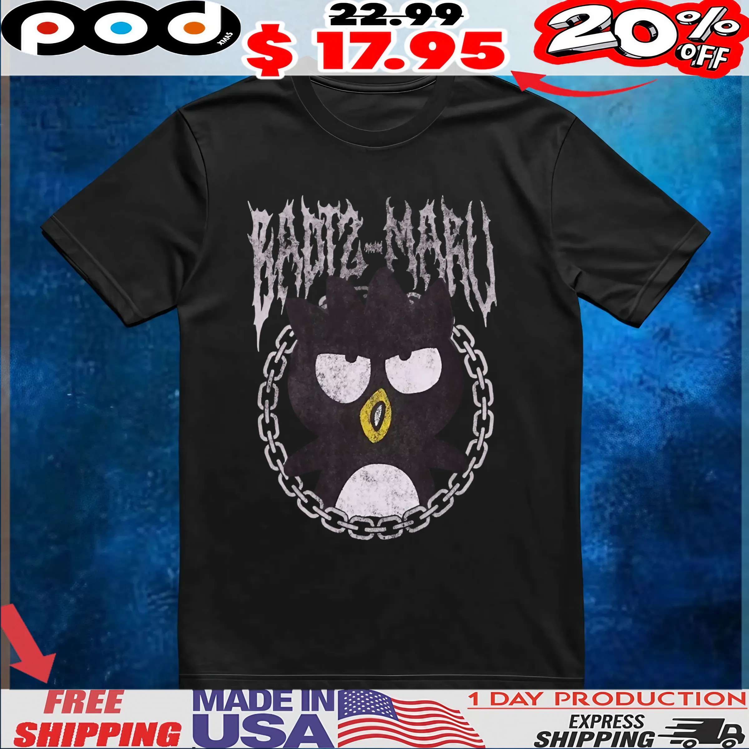 Badtz-Maru Chain Cute Vintage T Shirt