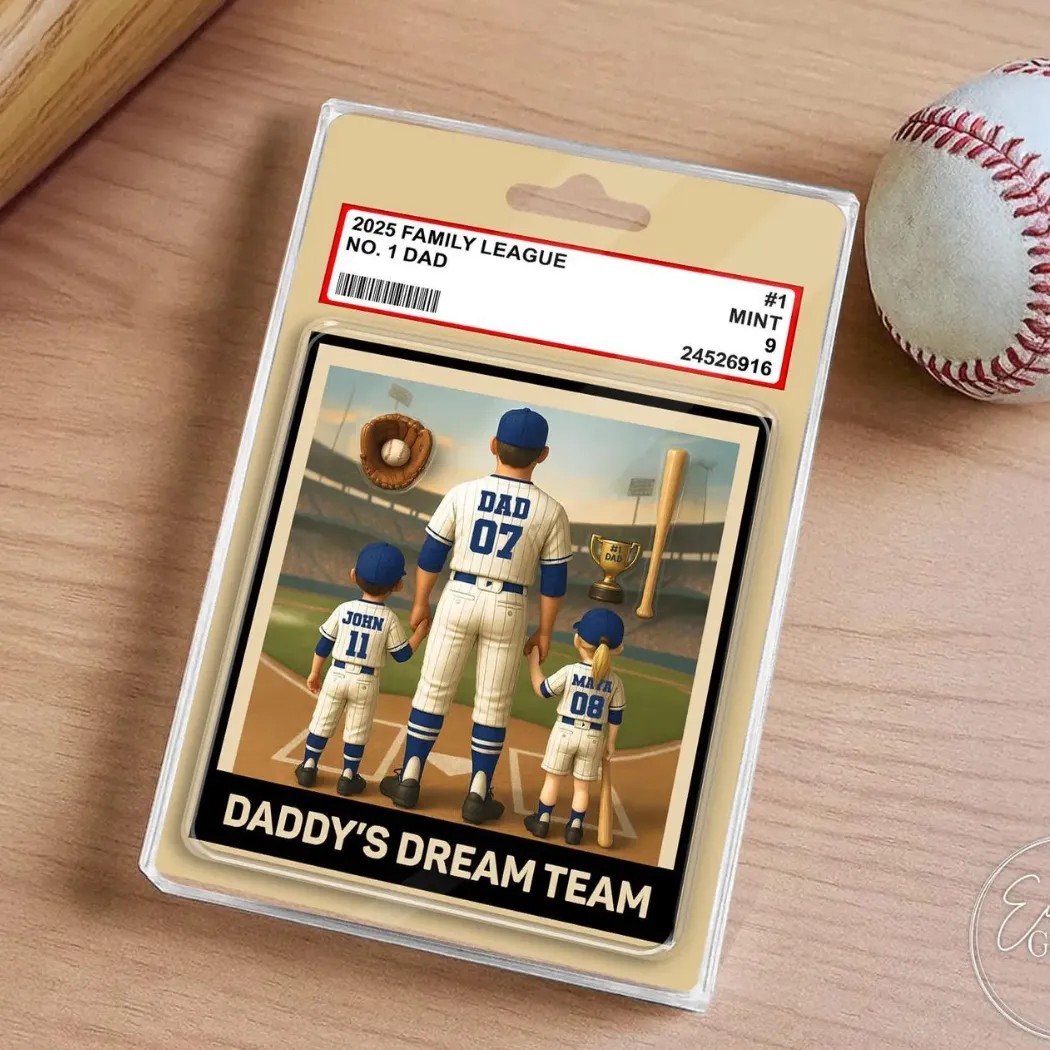 Baseball Dad Personalized Fathers Day Gift Figure Acrylic Block