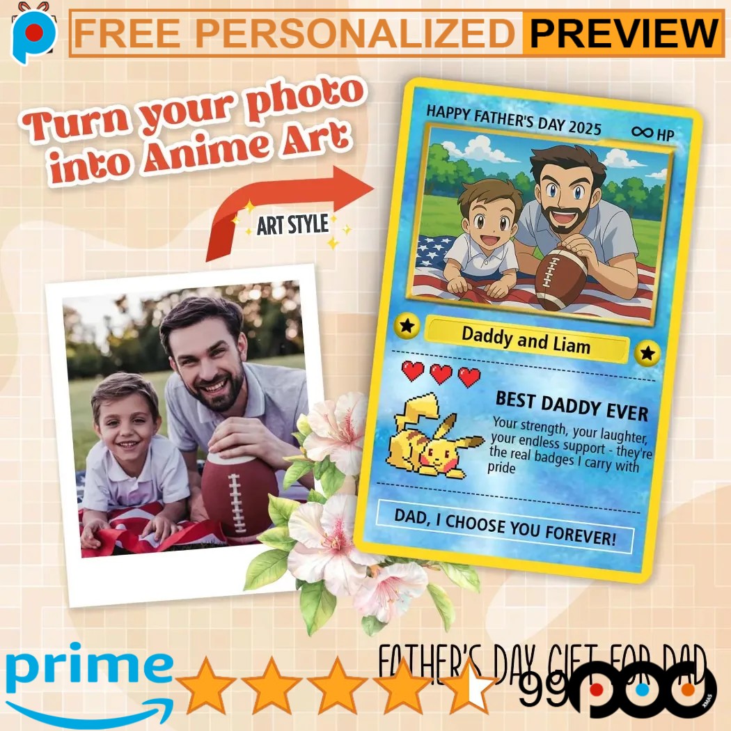 Best Dad Ever New Dad Personalized Anime Father's Day Hologram Wallet Card 1 Best Dad Ever New Dad Personalized Anime Father's Day Hologram Wallet Card