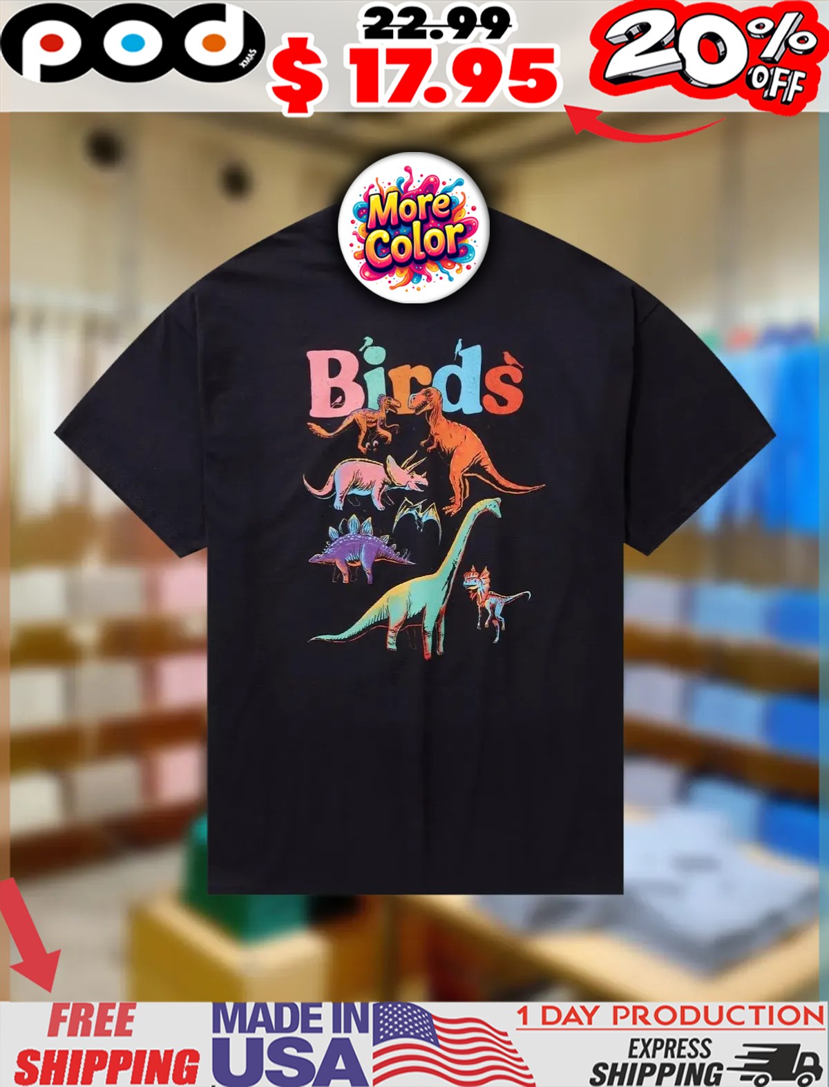 Birds Dinosaur Chart Shirt