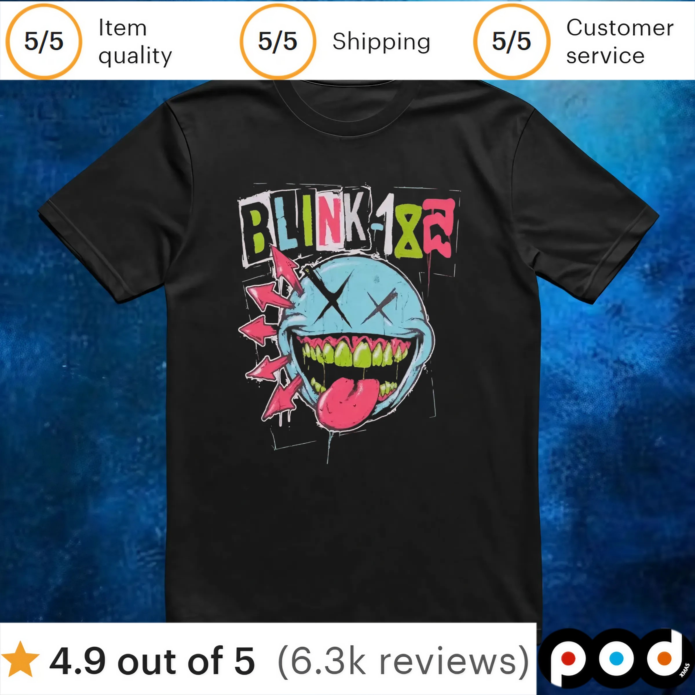 Blink-182 Green Teeth Smile Logo T Shirt 6 Blink-182 Green Teeth Smile Logo T Shirt