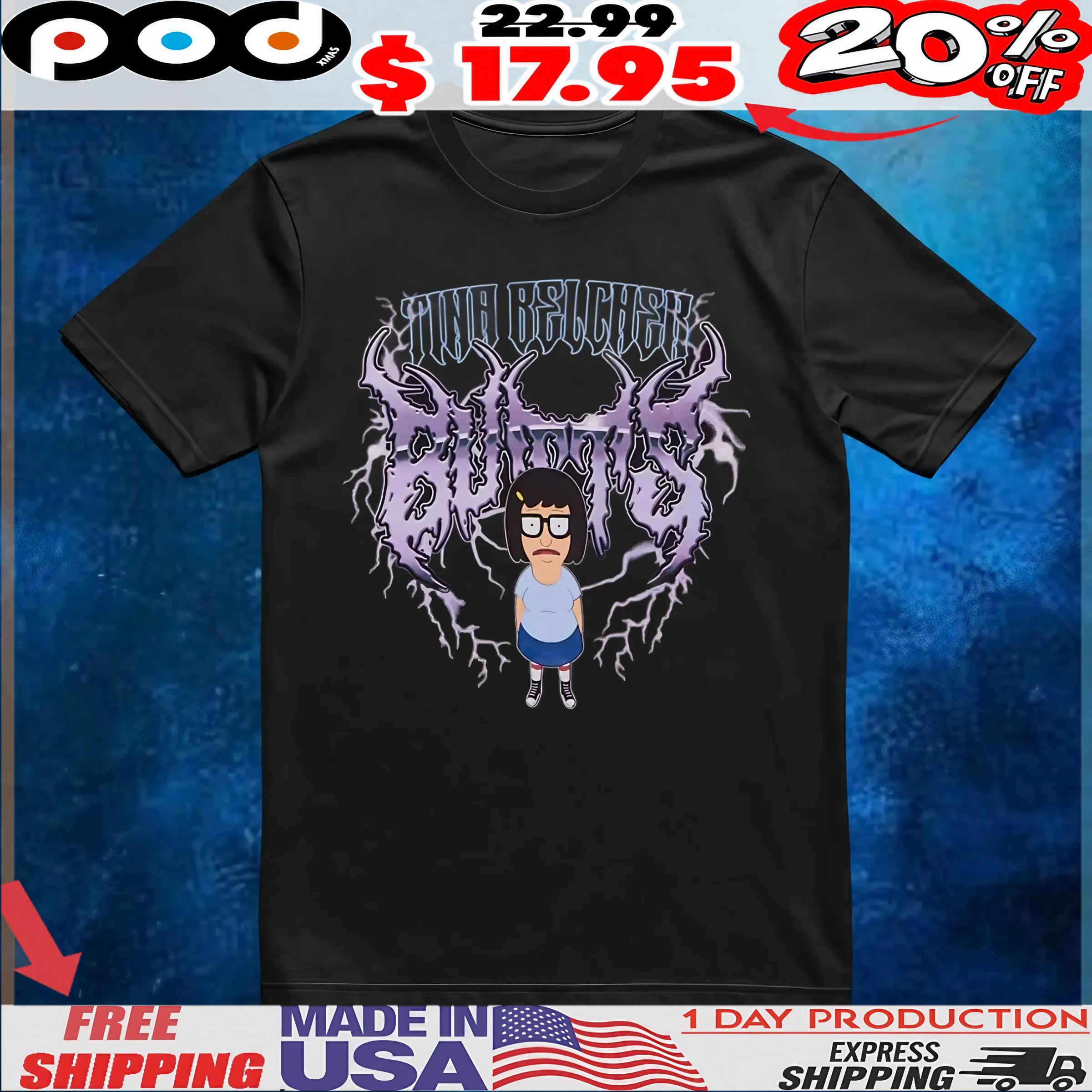 Bob's Burgers Tina Belcher Butts Metal T Shirt 6 Bob's Burgers Tina Belcher Butts Metal T Shirt