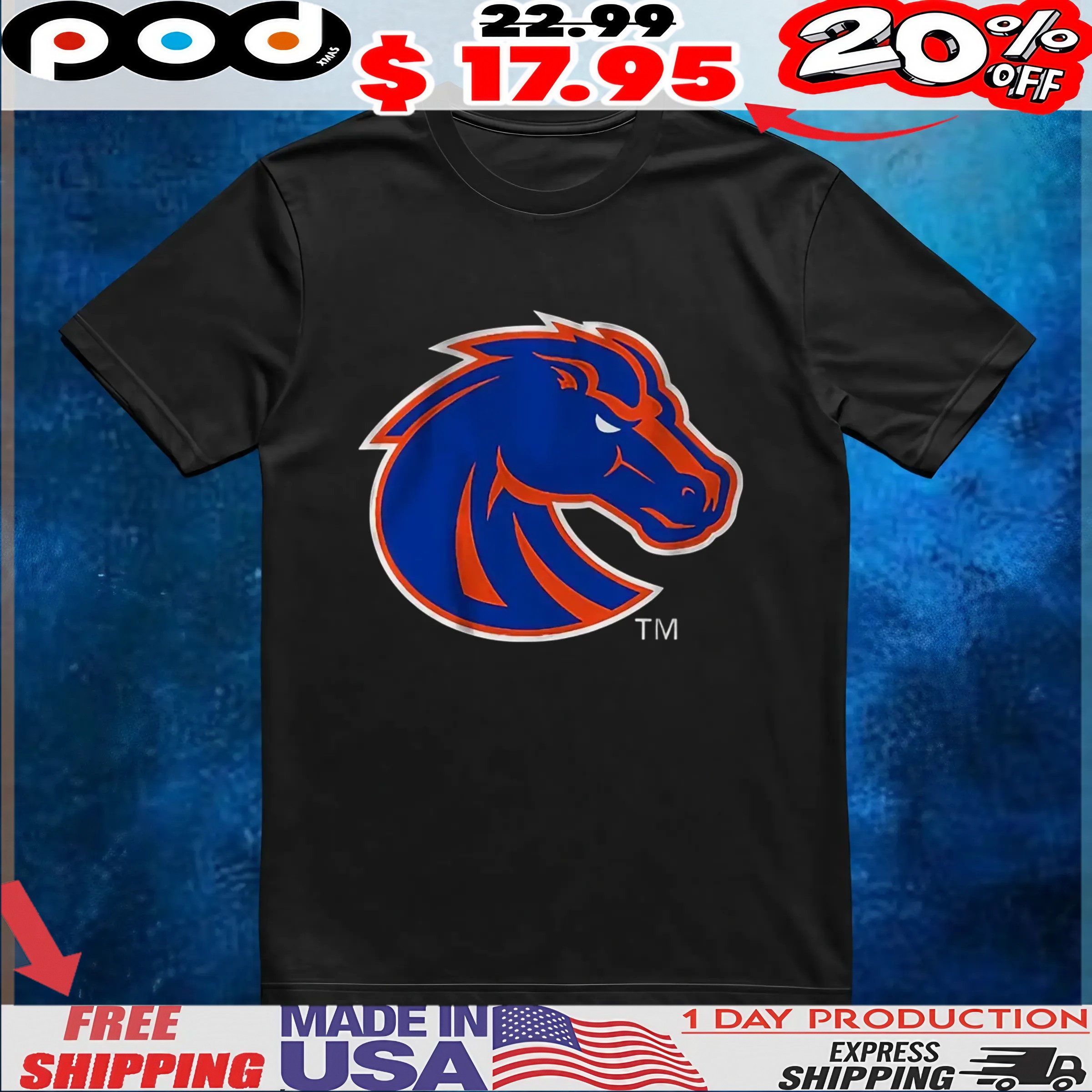 Boise State Broncos Primary Logo T Shirt