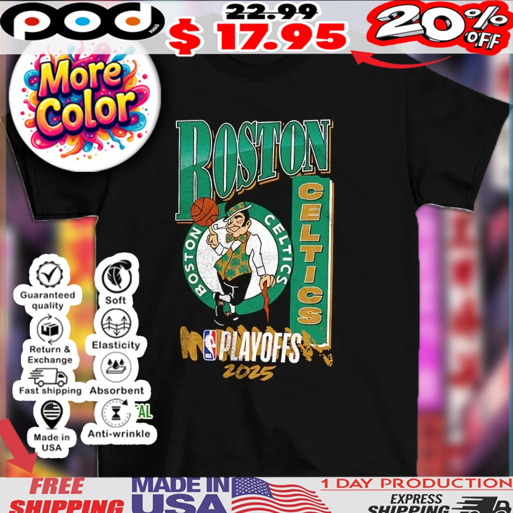 Boston Celtics 2025 NBA Playoffs hype mascot shirt 1 Boston Celtics 2025 NBA Playoffs hype mascot shirt