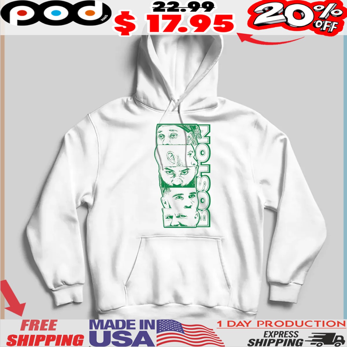 Boston Celtics Five Faces Shirt