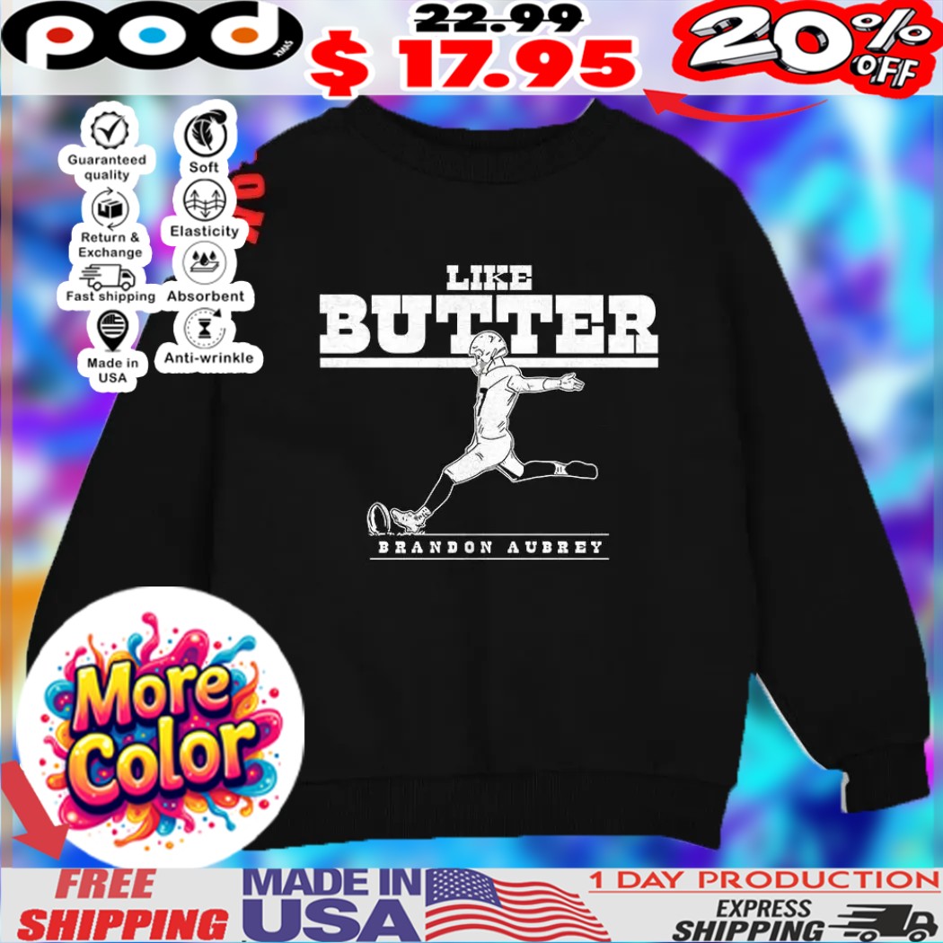 Brandon Aubrey Dallas Cowboys NFL football like butter vintage graphic shirt 1 Brandon Aubrey Dallas Cowboys NFL football like butter vintage graphic shirt
