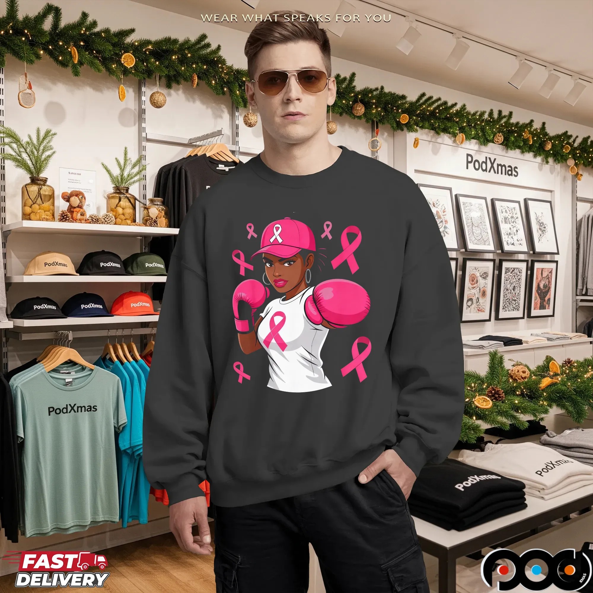 Breast Cancer Awareness African American Woman Boxing T Shirt 10 Breast Cancer Awareness African American Woman Boxing T Shirt