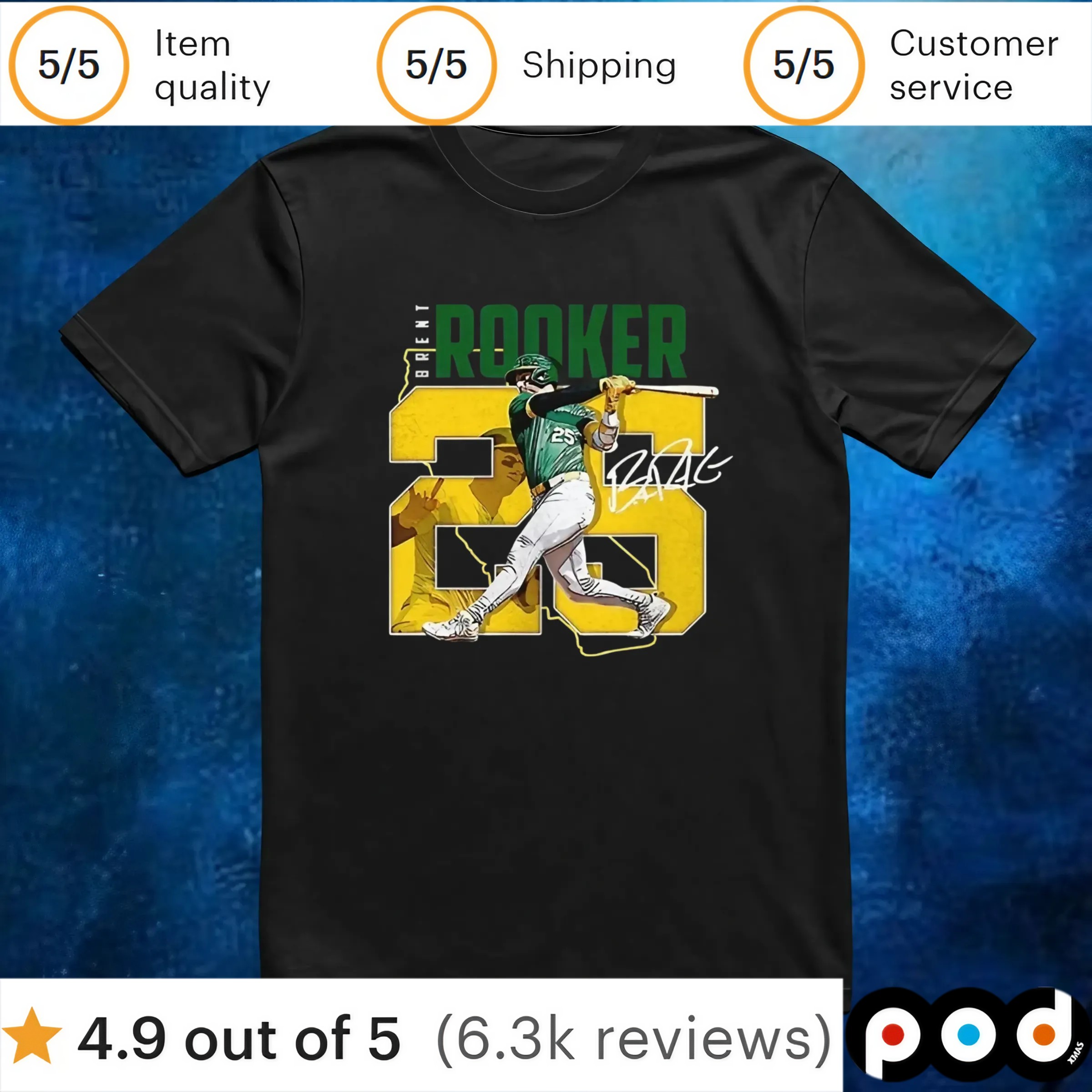 Brent Rooker Oakland Athletics name number t shirt