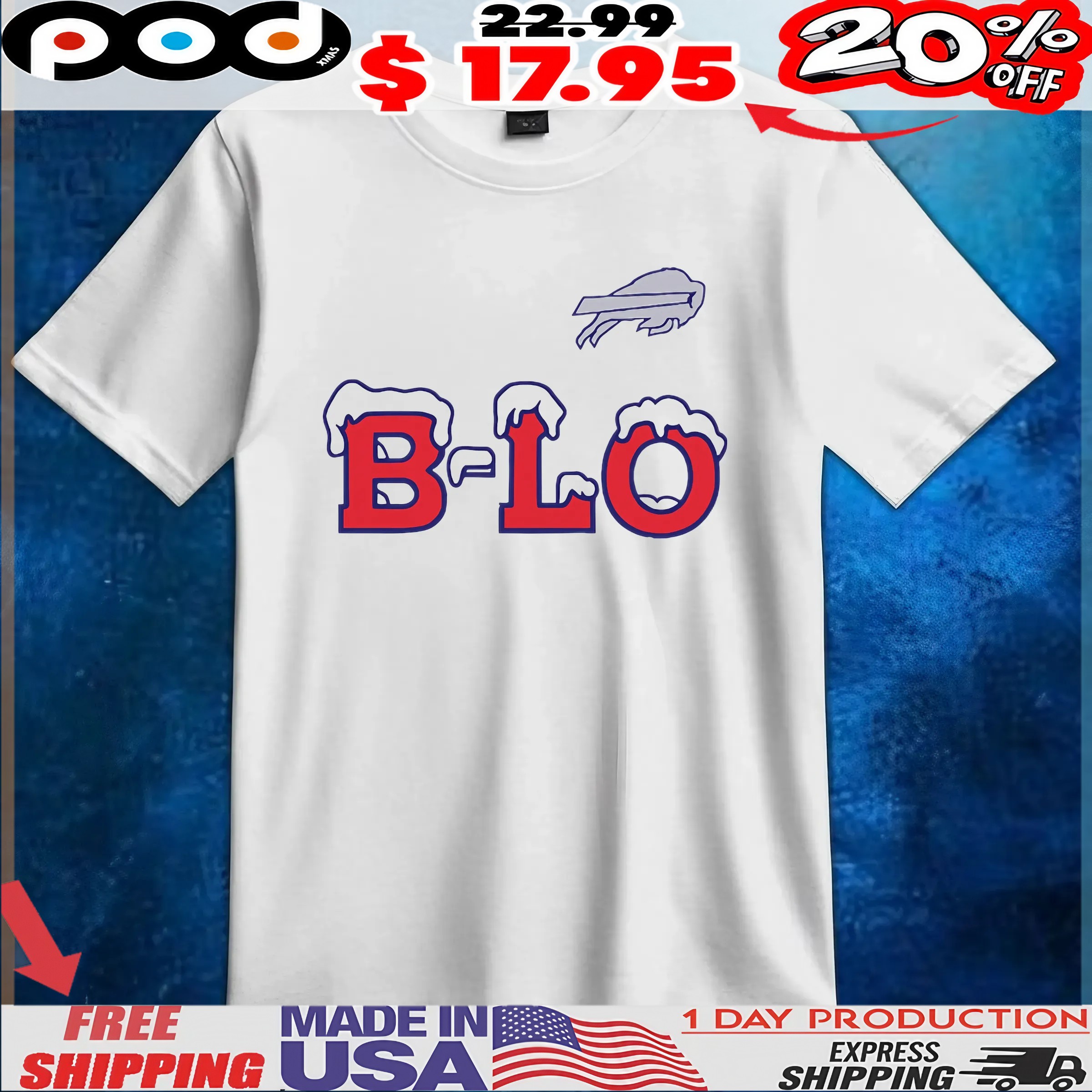 Buffalo Bills B-LO Snow T Shirt 6 Buffalo Bills B-LO Snow T Shirt