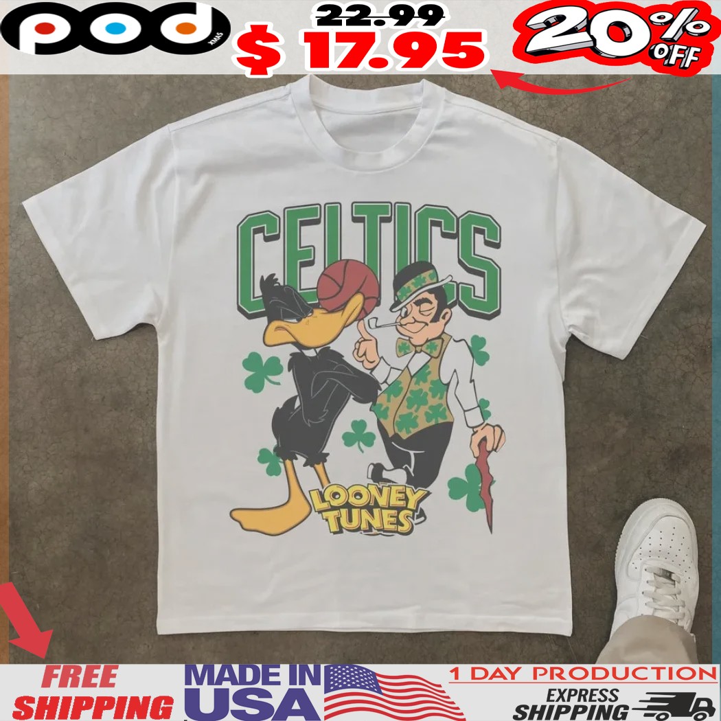 CELTICS LOONEY TUNES NBA Daffy Duck and Boston Celtics Shirt