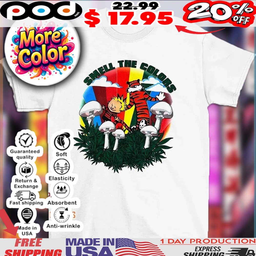 Calvin and Hobbes smell the colors shirt