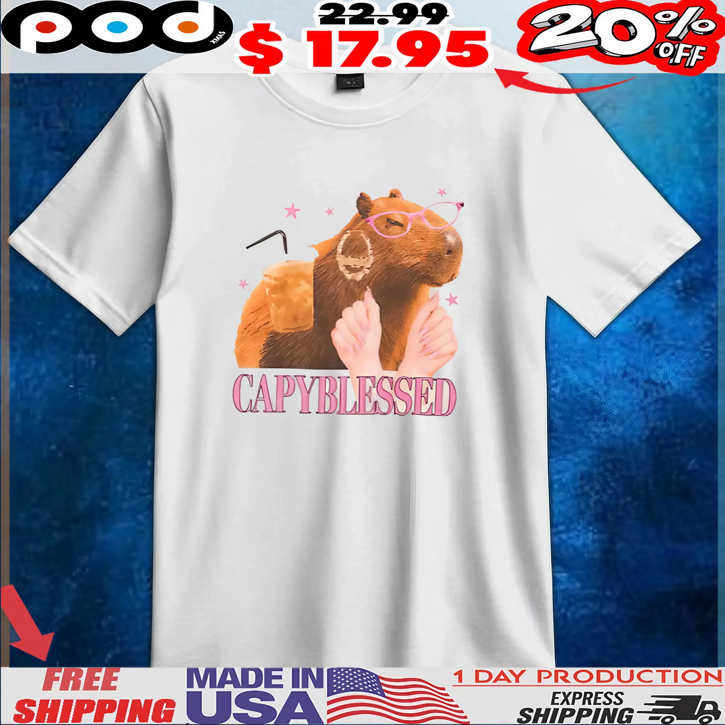 Capybara Blessed Cute T Shirt 6 Capybara Blessed Cute T Shirt