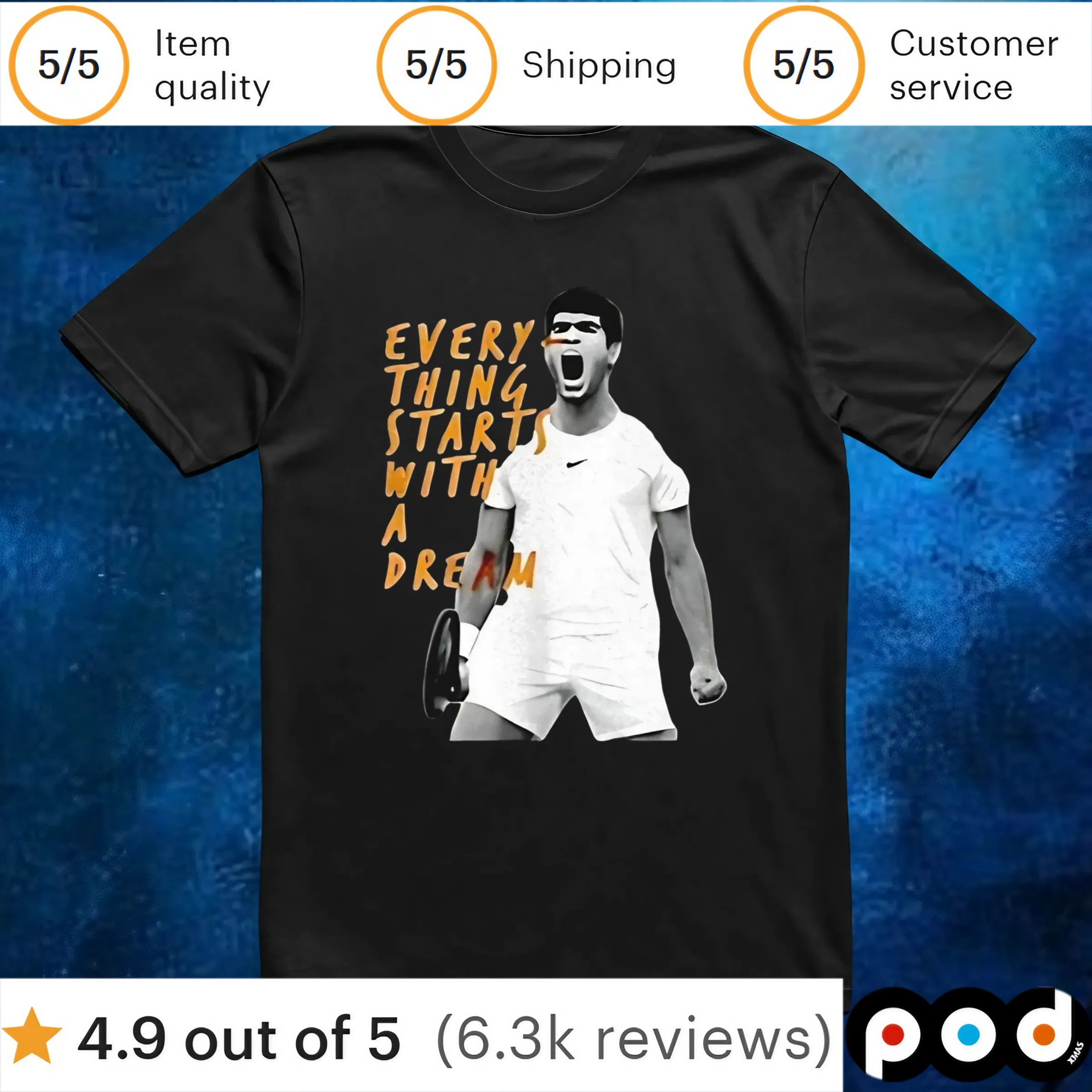 Carlos Alcaraz everything starts with a dream t shirt