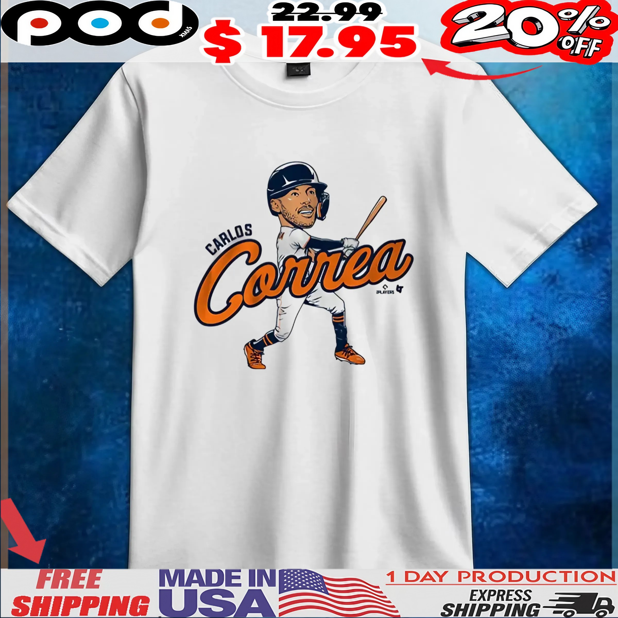 Carlos Correa Houston Caricature T Shirt