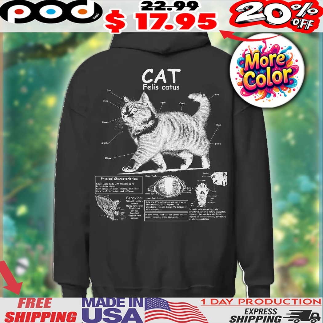 Cat Anatomy Knowledge Cat Biology Novelty Graphic Shirt