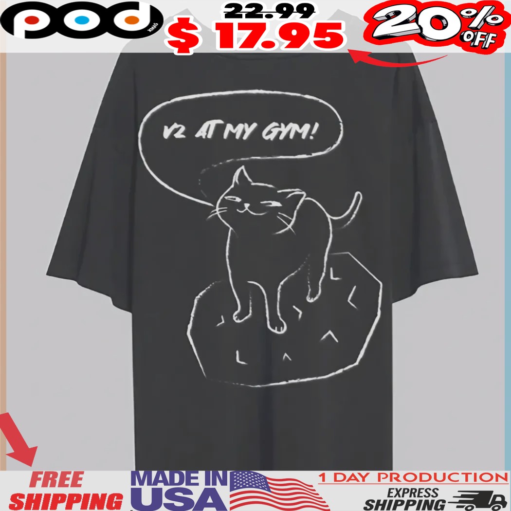 Cat v2 in my gym shirt