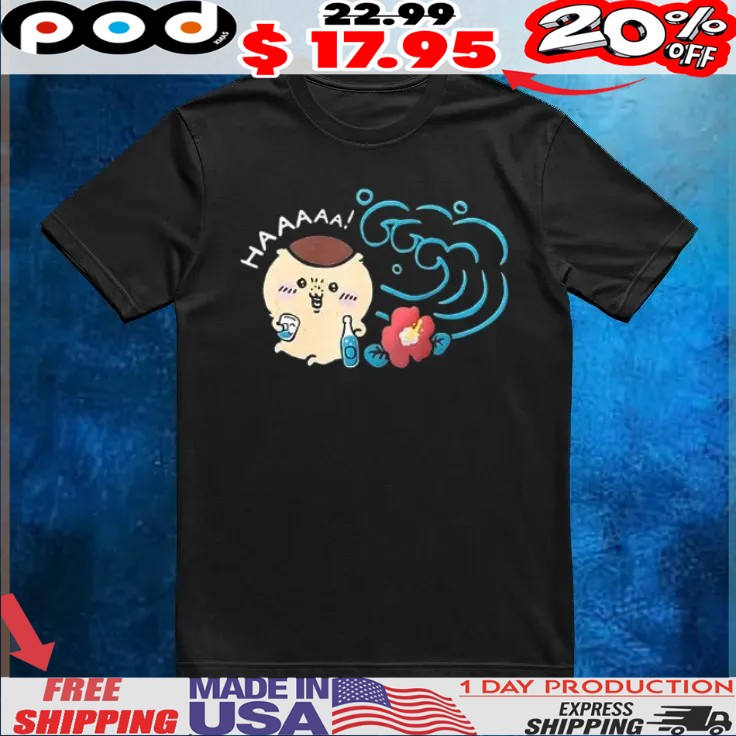 Chiikawa Kurimanju haaaa t shirt 1 Chiikawa Kurimanju haaaa t shirt
