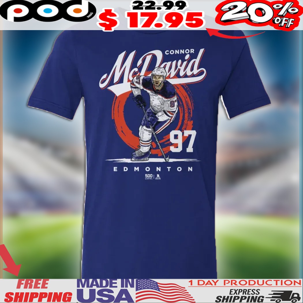 Connor McDavid Edmonton Oilers Hockey Brush Shirt