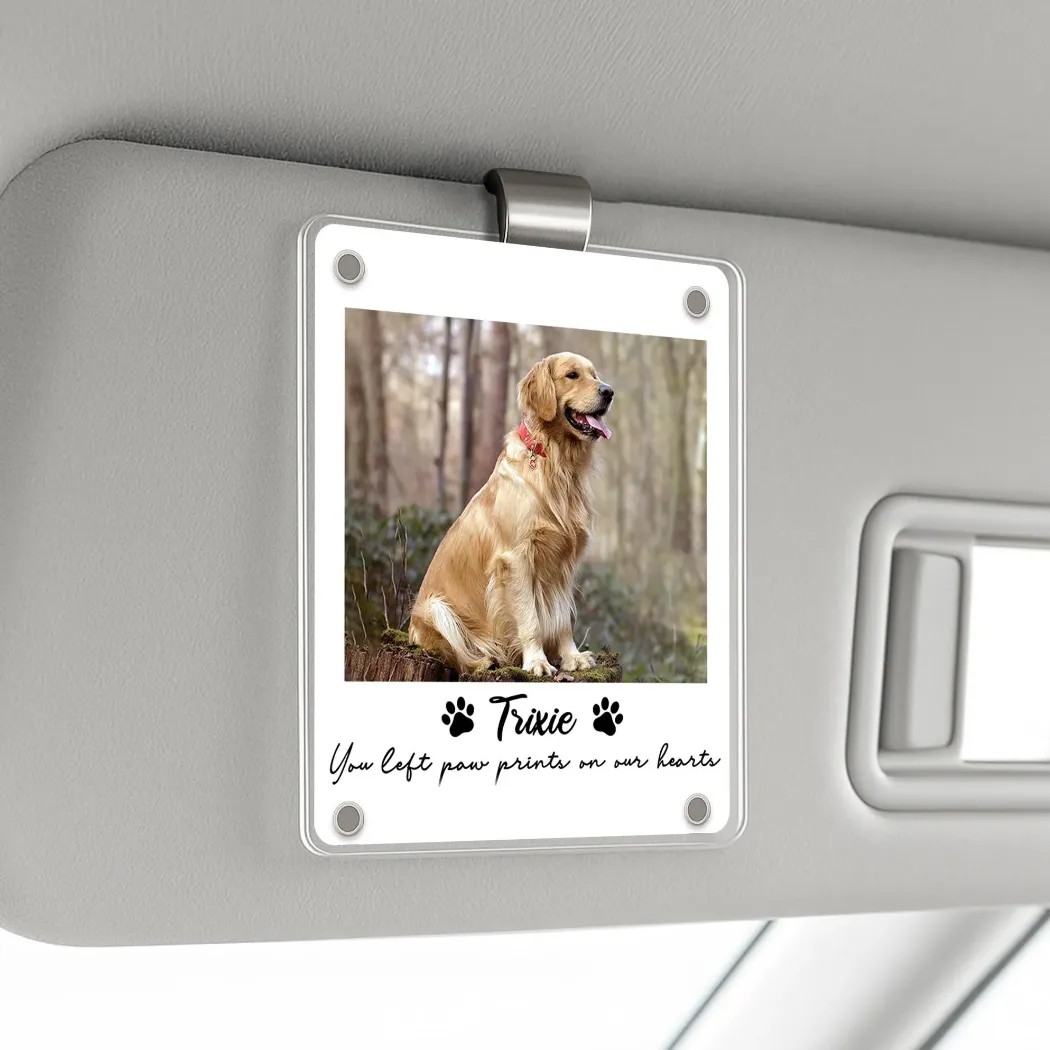 Custom Pet Photo Memorial Father Day Car Visor Clip 1 Custom Pet Photo Memorial Father Day Car Visor Clip